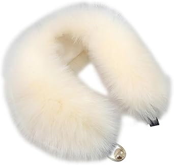 Womens Faux Fur Collar,Solid Color Neck Warmer Scarf Wrap Cold Winter Warmer Faux Fur Collar Scarf