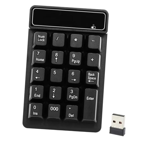 Image of Tobo Wireless Numeric Keypad 2.4G | 19 Keys Portable Number Pad with USB Receiver for Laptop, PC, Desktop | Plug & Play, 10m Range, Splash-Resistant Mini Numpad for Accounting & Data Entry TD-K3
