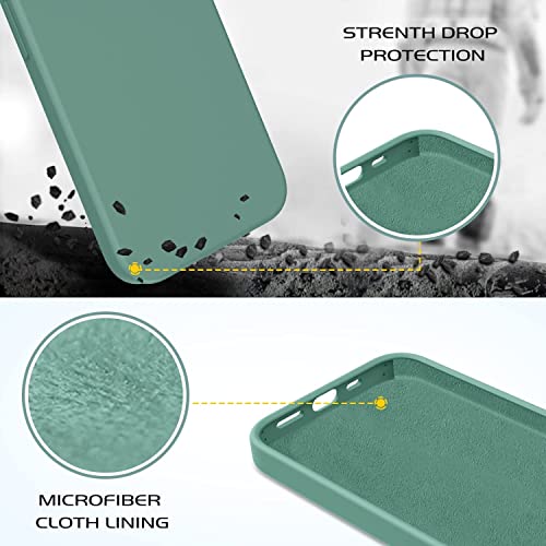 Image of MIDOS Back Cover Compatable with iPhone 13 Liquid Silicone Case Full Protection Shock Proof Back Cover for iPhone 13 (Pine Green)