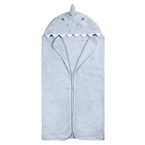 Image of Gerber Baby 4 Piece Animal Character Hooded Towel and Washcloth Set, Blue Shark, One Size (Pack of 12)