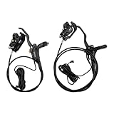 Electric Bikes Hydraulic Disc Brake Set for Mountain/Fat/Downhill/Travel Bike, Right Front/Left Rear Electric Power Control Shifter, Dual Piston Oil Disc Brake Caliper Set (front+rear)