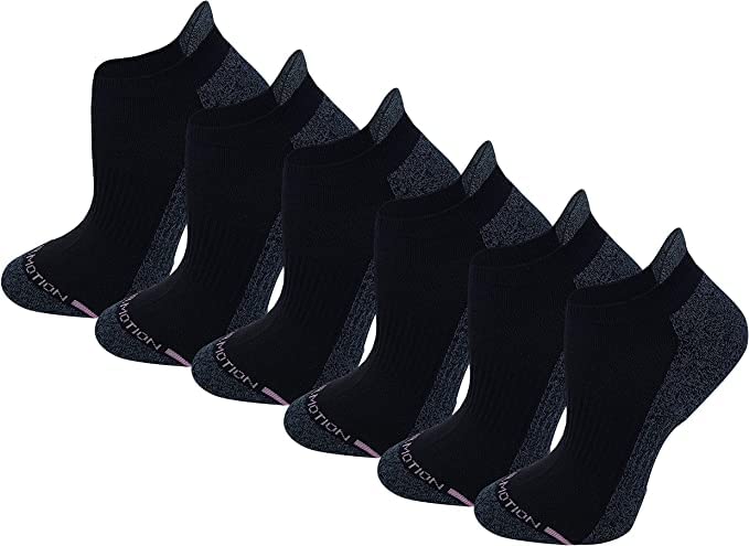Image of Dr. Motion 6 Pairs Womens Low Cut Ankle Cushioned Breathable Compression Socks
