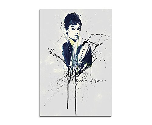 Paul Sinus Art Audrey Hepburn 90x 60cm Keilrahmenbild Kunstbild Aquarell...