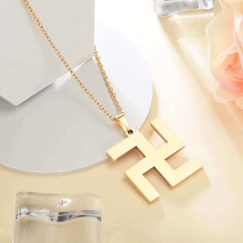 Buddhist Simple Sanskrit (Meaning Life And Reincarnation Where Auspicious Virtues Gather) Gold Pendant Alloy Necklace, Versatile Collarbone Chain For Men And Women, Religious Gift4