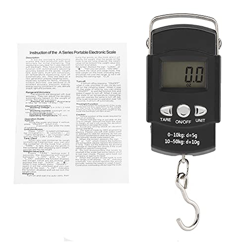50KG/10G Fishing Scale,Portable LCD Digital Weight Scale,Hanging Scale with Tape Measure Hook,Energy Saving Scale with Auto Off Function for Outdoors
