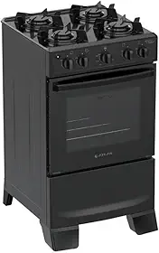 Fogão 4 Bocas Atlas Mônaco Lustro com Mesa de Aço Bivolt