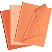 30 Sheets Orange Tissue Paper for Packaging Gift Bags Decoration, Gift Wrap Tissue Paper Bulk for Weddings Birthday DIY Project Christmas Halloween Thanksgiving Gift Wrapping Crafts Decor