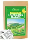 TeeLux Decaf Lemon Green Tea, Decaffeinated Green Tea Bags, Decaf Green Tea with Refreshing Lemon Aroma & Flavor, 100 Count Tea Bags