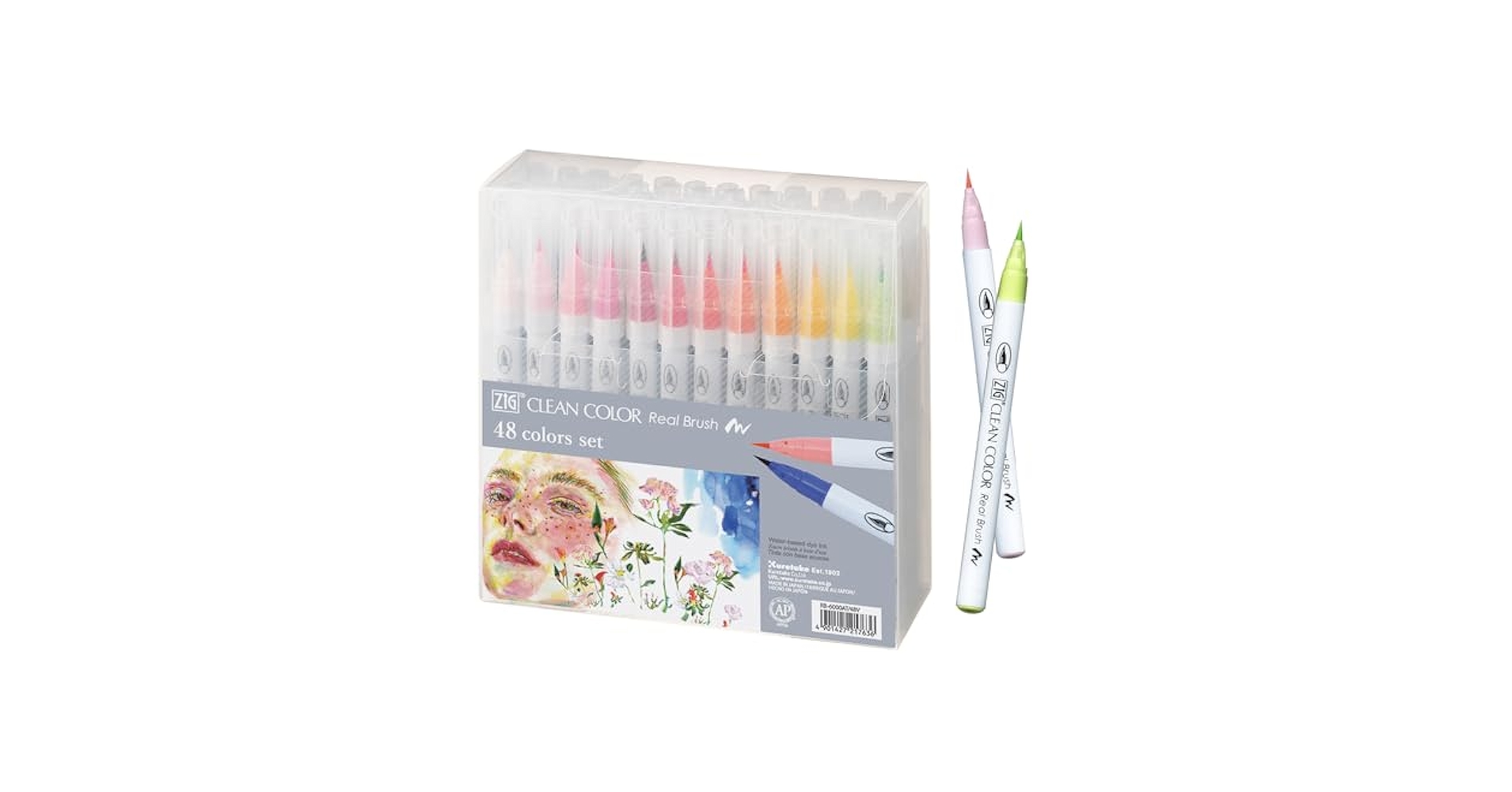 Amazon.com : Kuretake ZIG CLEAN COLOR Real Brush 48 Colors