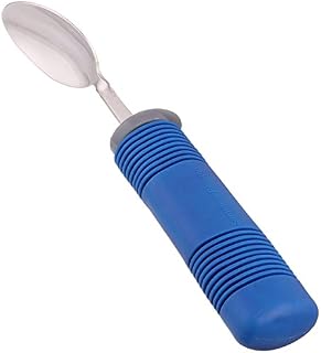 Sammons Preston Comfy Grip Teaspoon, Stainless Steel Bendable Spoon with Rubber Handle, Comfortable