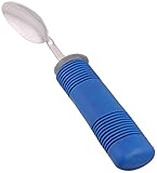 Sammons Preston Comfy Grip Teaspoon with Bendable Stainless Steel Spoon & Rubber Handle, Comfortable and Easy to Hold Silverware with Grips for Weak Grasp, Adaptive & Thick Long Utensil with Good Grip