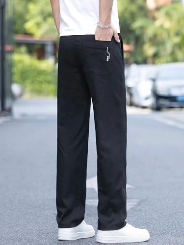 Summer Thin Printed Men's Casual Pants Slim Stretch Korean Elastic Waist Trousers Male4