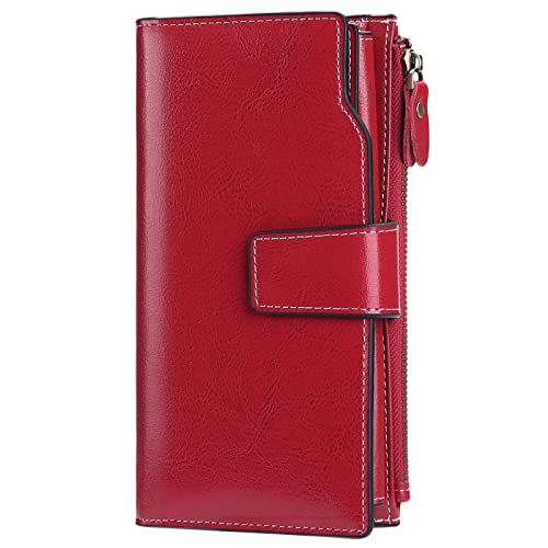 SENDEFN Portefeuille Femme Cuir Grande Capacite Porte Monnaie Femmes RFID Blocage,Porte-chéquiers...