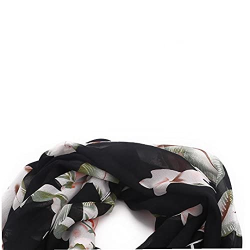 Beads Pendant Scarf Necklace Women Chiffon Necklaces Scarves Neck Wrap Female Foulard Accessories(black)2