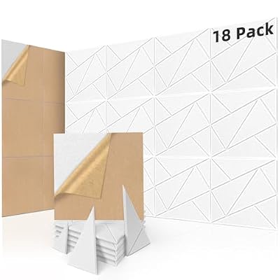 Art3dwallpanels Acoustic Panels 12" X 12", White, 18 Pack