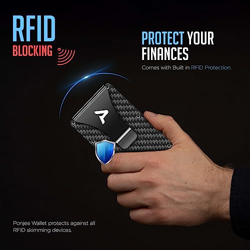Card Holder Slim Wallet With Money Clip - RFID Blocking - Expandable to Hold 12 cards - Perfect For Any Occasion (Carbon Fiber Black)3