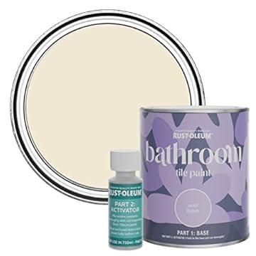 Rust-Oleum Beige Water-Resistant Bathroom Tile Paint in Matt Finish - Quarry Lime 750ml