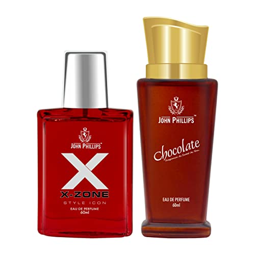 Image of John Phillips Chocolate & X-X Zone 60 ml + 60 ml Eau De French Perfume - Unisex Perfume For Men & Women