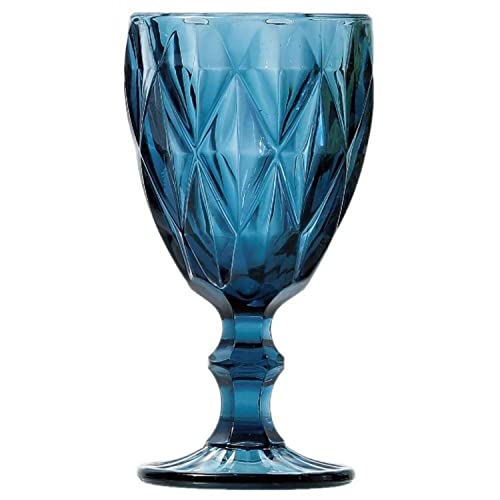Jogo de taça Diamond de Vidro Azul 300ML Diamante