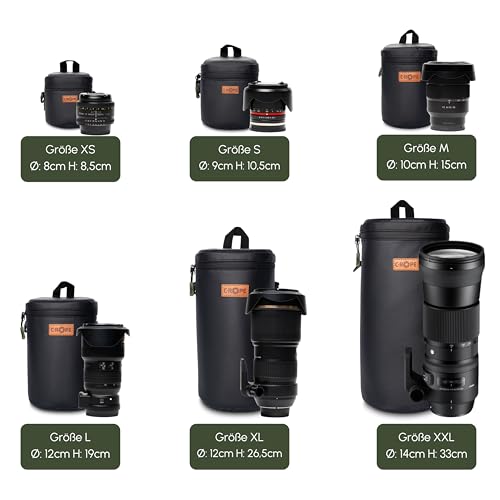 C-Rope wasserfeste Objektivtasche mit wasserdichtem Reißverschluss - Schutzbeutel für Kamera Objektive - Premium Objektivbeutel - L