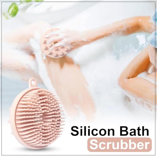 Image of Silicone Bath Brush for Men & Women [2 Pack] | Soft Body Scrubber for Shower & Bath | Gentle Exfoliating Silicone Body Brush | Deep Cleansing, Quick Dry & Hygienic Bath Brush for Smooth, Glowing Skin