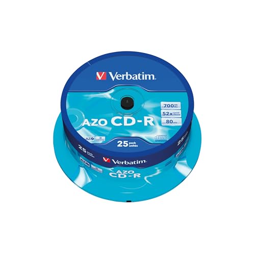Verbatim CD-R 52x Speed 700MB Vírgenes de CD, 25 unidades en spindle