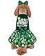 St. Patrick’s Day Hundekleid für mittelgroße Hunde mit Stirnband (Grün, Größe S)