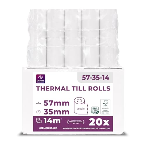 Ec-Cash Thermorollen 57mm x 14m x 12mm - Kassenrollen...