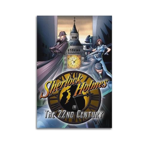 FOWNJCIA Póster de serie de televisión Sherlock Holmes en el siglo XXII, póster decorativo de lienzo para pared e impresión artística moderna para decoración de dormitorio familiar, pósteres de 12 x