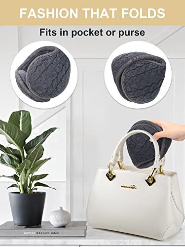 Jagely 6 Pieces Unisex Ear Muffs Cold Winter Knit Earmuffs Fur Foldable Behind The Head Ear Warmer With Adjustable Wrap For Women Men Girls Running Outdoor #TOP4