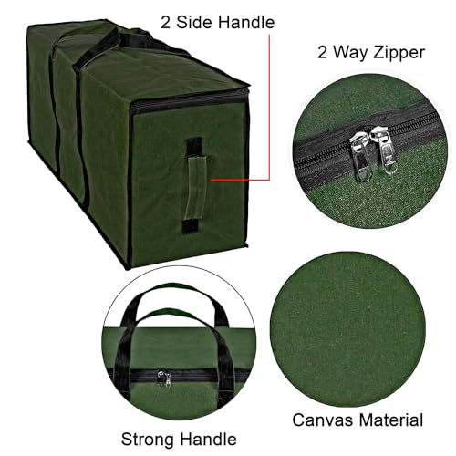 Image of Storite 2 Pack Multi-Purpose Heavy Duty Moisture Proof 81 Litres Canvas Super-Size Jumbo Underbed Storage Bag /Toys /Blankets /Stationery Paper /Clothes /Moving bags (87 x 26 x 36cm), ArmyGreen