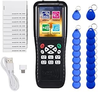 Rfid ID Card Reader Copier, IcopyX100 Rfid 125kHz ID Card Copier New Rfid Duplicator NFC Key Writer with Writable T5577 RFID Cards and Key Fob Tags Handheld RFID Reader for Door Access Control