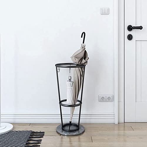 Support de rangement en fer forgé et marbre pour parapluies de canne et d'hôtel