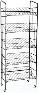 Displays2go BR5GSH24BK Rolling Baker's Display Rack with Five Angled Shelves
