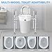 Toilet Seat Risers for Seniors–4-Legged Adjustable Raised Toilet Seat with Handles,Thickened Aluminum Alloy Frame,Toilet Riser Withhandles for Seniors-for Elderly, Disabled, Medical (Grey & White).