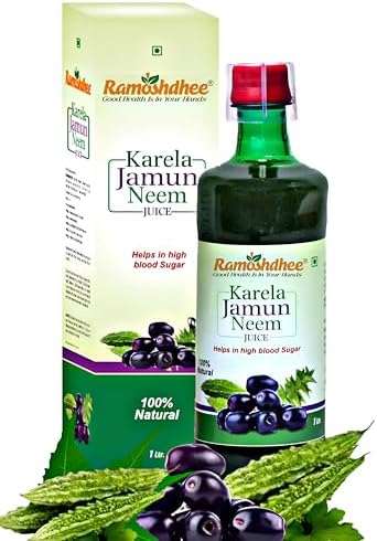 Karela Jamun Neem Juice | Support Blood Sugar Level and Lower Bad Cholesterol | 1L