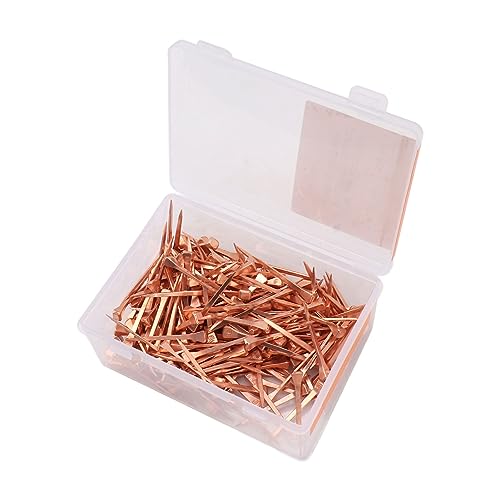 Jerliflyer 250Pcs Copper Plated Horseshoe Nails, Rustproof Equestrian Sport Equipment and Training (47.5mm E4)