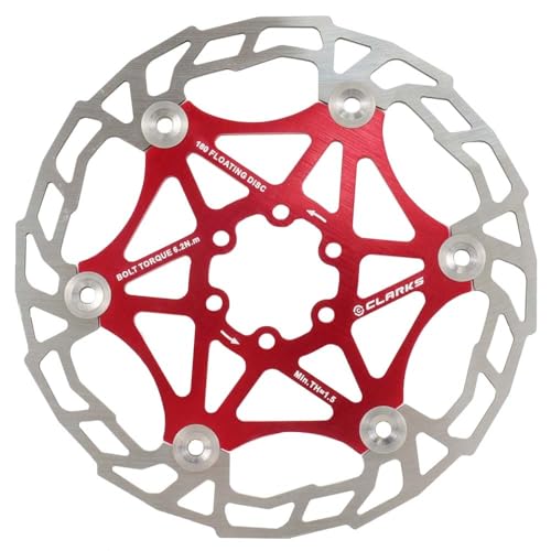 Clarks Cycle Systems CFR-AR05 6-Bolt Floating Disc Brake Rotor, Red, 180mm