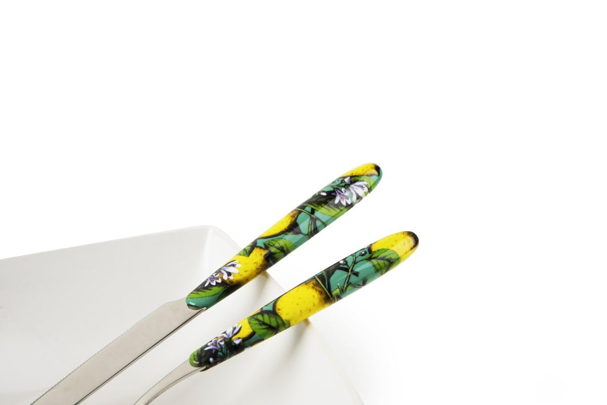 Excelsa Boboli Set 24 Posate, Acciaio Inox, Manici Decorati con Limoni, 6 Servizi