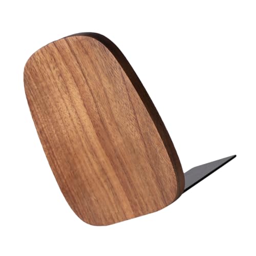 STOBAZA Sujetalibros Decorativo de Nogal Macizo Soporte Antideslizante para Estantería Organizador de Libros para Oficina y Hogar Diseño Sencillo y Funcional