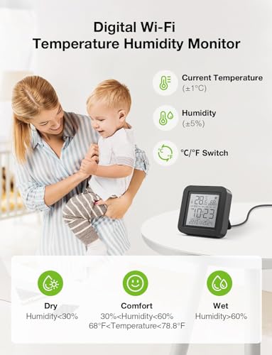 Image of Protium Smart WiFi Temperature Humidity Sensor with IR Remote Control for Home Automation