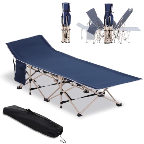 Outsunny Cama de Camping Plegable Cama de Acampada 190x68x52 cm Azul