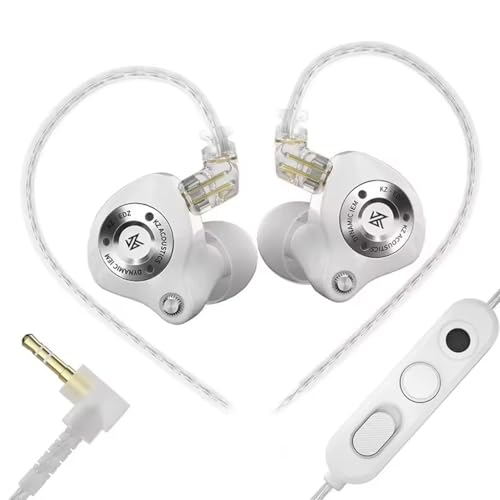 Image of KZ EDZ in-Ear Monitor Wired Earphone with Ultra-Wide Frequency Dynamic Driver, Dual-Stage Damping, Ultra-Stroke Bass, Pro-Grade Dual-Mic Silver-Plated Cable, Detachable 0.75mm 2-Pin (3.5mm)