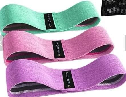 MOONEX Resistance Bands - Set of 3 - Booty Bands - for Yoga Pilates, Weight lifting, Fitness and more, Turquoise, Pink, Purple - Image 4