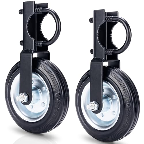 Image of 6 Inch Heavy Duty Gate Wheels for Metal Tube Frames, Support Wheel for Chain Link Fence, Prevent Dragging, 1-5 /8 inch to 2 inch Frames, Black - 2 Pcs