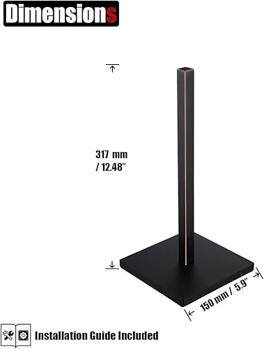 Miniatura 2 de JQK PTH240-ORB - Soporte para toallas de papel, bronce aceitado, acero inoxidable 304, dispensador de toallas de papel para encimera de cocina, se