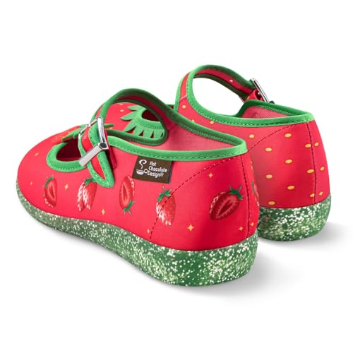 Image of Hot Chocolate Design Women's Mary Jane Flat Shoes - Mary Jane Flat Dress Shoes with Non-Marking Rubber Sole Adjustable Buckle-Strap, Adjustable Buckle-Strap and Cushioned Inner Sole with Arch Support