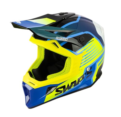 Sifam Casco Swaps Cross Blur S818 Giallo Fluo/Blu