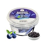 52USA Blueberry Popping Boba (500g), Popping Pearls for Bubble Tea, Beverages, Sweets, Ice Cream, Shakes, Desserts & Smoothies Topping, 1.1 Pound (Pack of 1)
