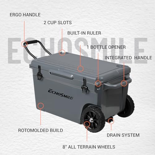 Image of EchoSmile 25 /30 /35 /40 /60 /75 Quart Rotomolded Cooler, Built to Stand up to The Rigors of The Journey
